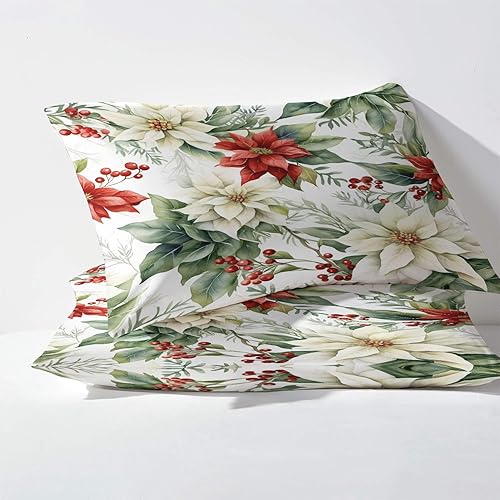 Miniatura 3 de Sábanas de flores Split King para cama ajustable, sábanas de cama de bayas, sábanas estampadas y juego de 5 piezas - Microfibra suave con bolsillo