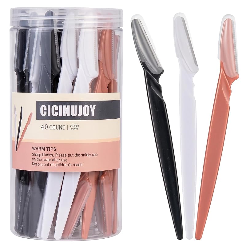 Aparelho de barbear facial para sobrancelhas CICINUJOY, remoção de pelos, Preto, Branco e Marrom