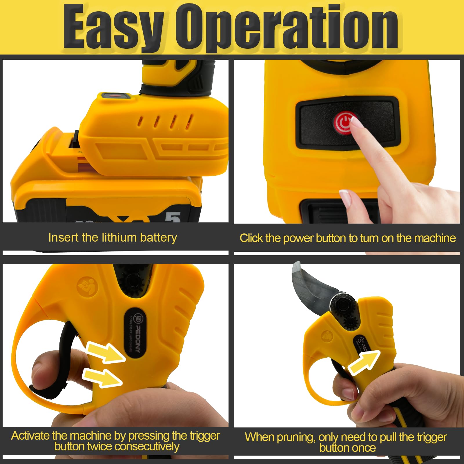 Electric Pruning Shears for Dewalt 20V Battery PEDONY 1.2 Inch (30mm