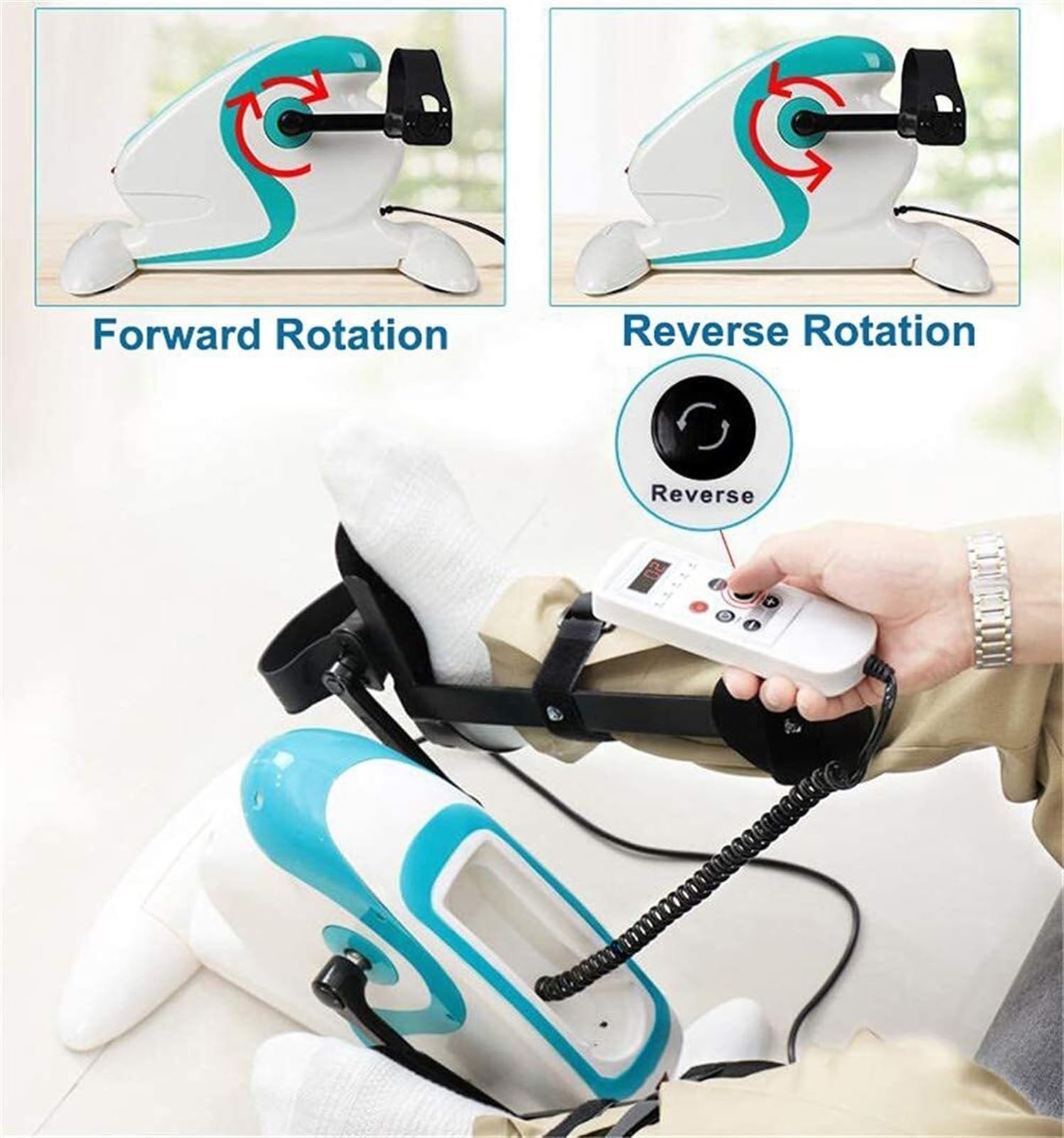 Elektryczny, przenośny mini rower treningowy z pedałami, mini rower treningowy z pedałami, z wyświetlaczem LCD, urządzenie do rehabilitacji hemiplegii w domu