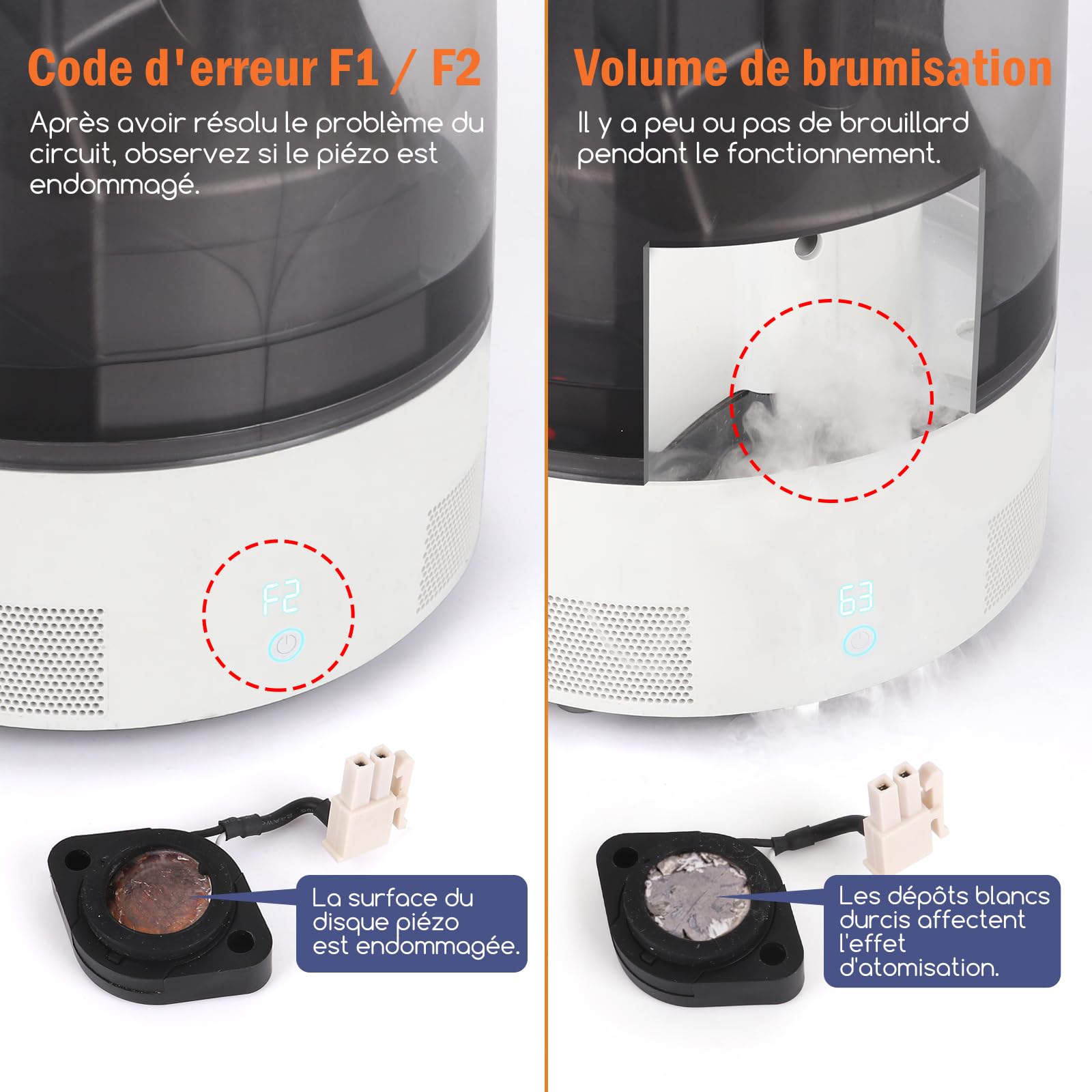 detector piezoeléctrico de repuesto para Dyson AM10 humidificador Sin piezas de reparación de niebla