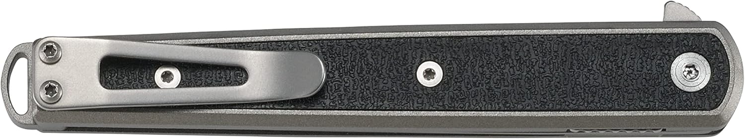 CRKT Seis Everyday Carry EDC Pocket Folding Knife with Liner Lock: 1.4116 Plain Edge Blade, Glass-Reinforced Nylon Handle, Reversible Pocket Clip, 7123