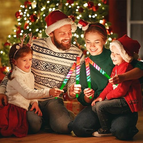 Miniatura 6 de ArtCreativity Varitas de rayas de bastón de caramelo iluminadas, juego de 2, varitas LED intermitentes de 12.25 pulgadas para niños con baterías