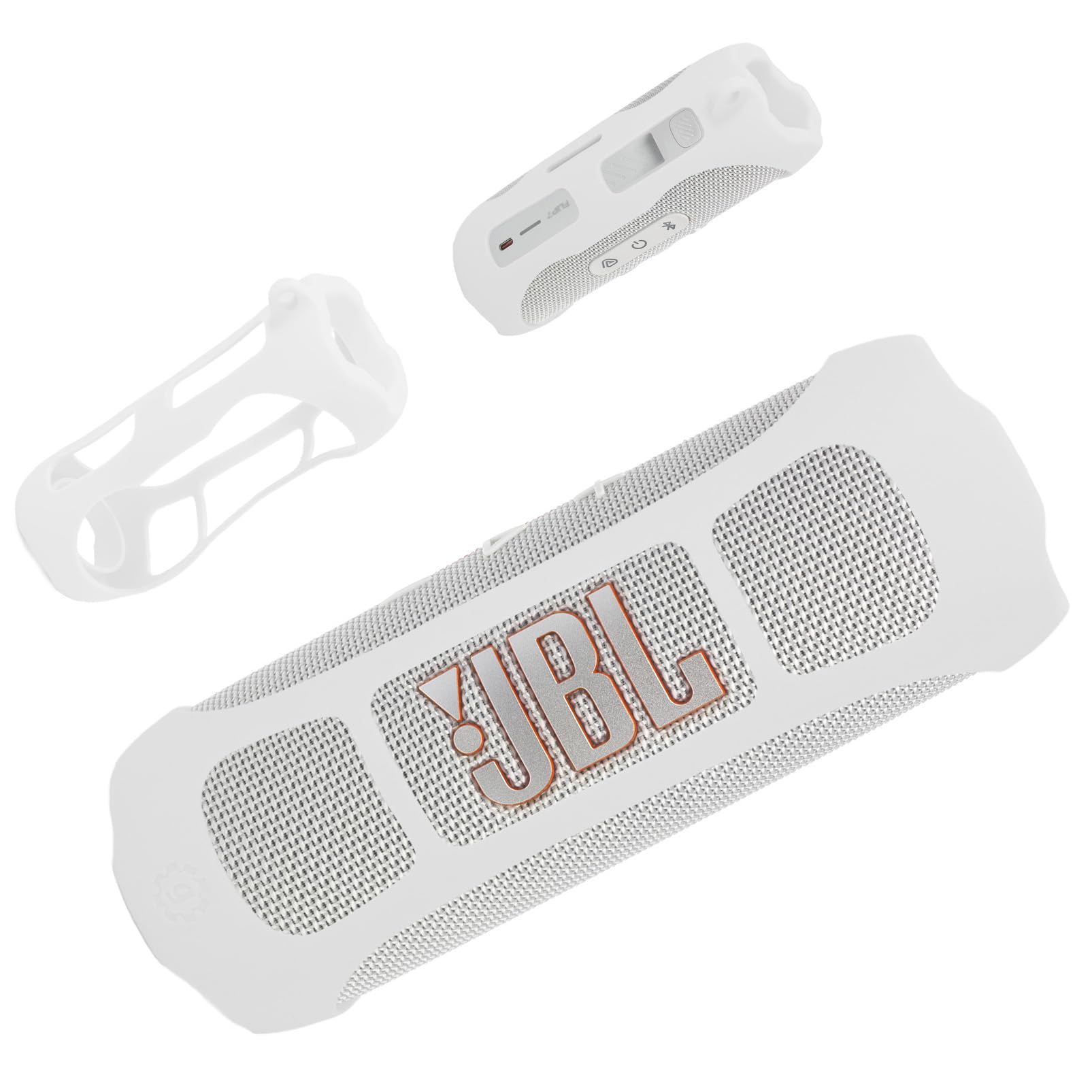 Coque silicone JBL Flip 7 évite les rayures étui blanc antichoc