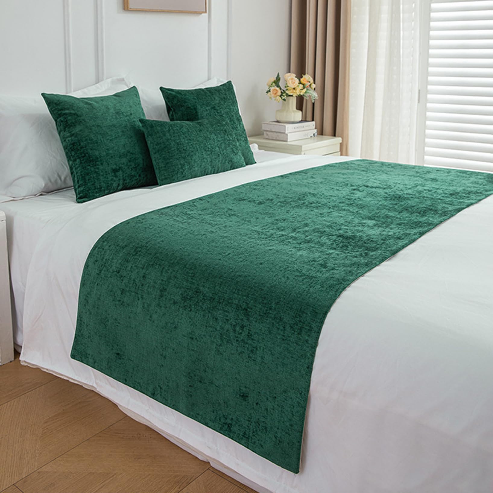 Protector de ropa de cama verde premium de hotel 45x240