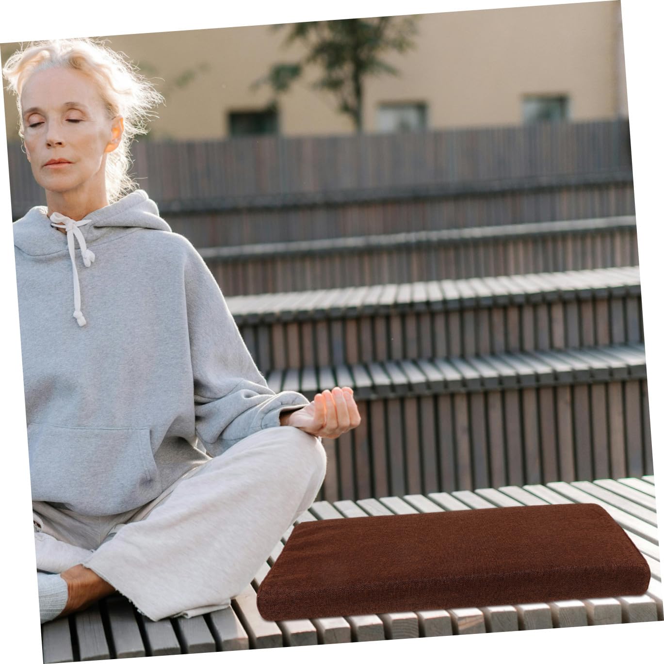 TOYANDONA Bequemes Bodenkissen aus Kokosfaser und Baumwolle Sitzkissen für Yoga und Meditation Langlebig Formstabil für Schlafzimmer und Yogaraum