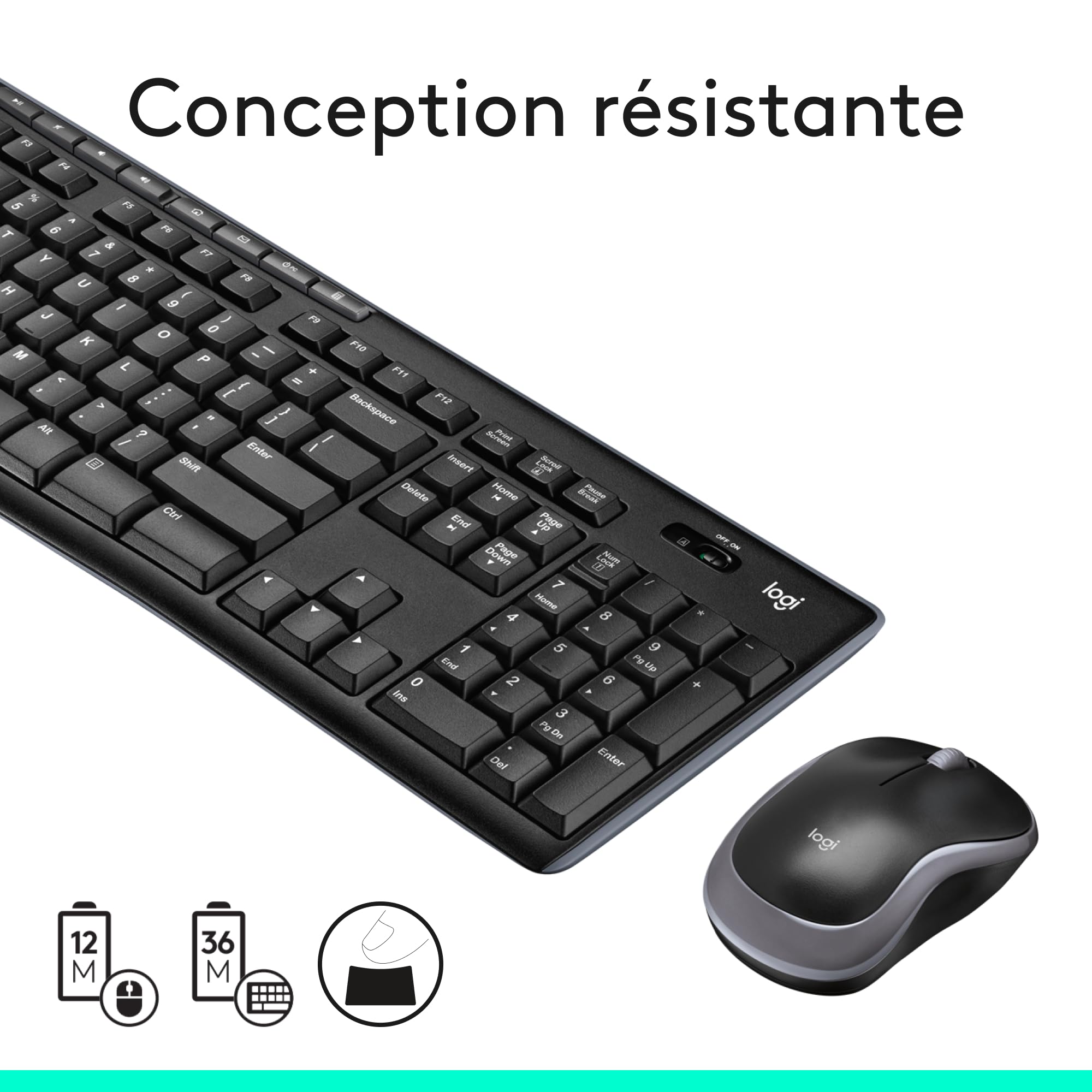 Logitech MK270 clavier et souris sans fil COMBO - CH ‎QWERTZ