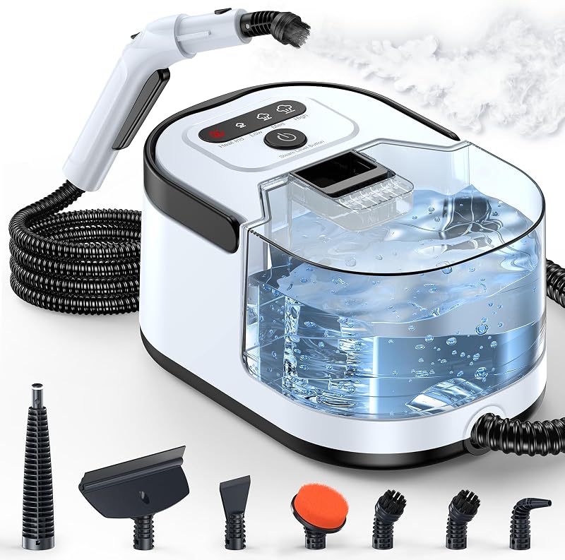 Handheld Steam Cleaner, Portable Deep Cleaning Steamer for Multi-Surface | 1500ml Water Tank, 15s Heat-Up, 3 Adjustable Steam for Cleaning Kitchen, Bathroom, Windows, BBQ, Car, Replacement Parts