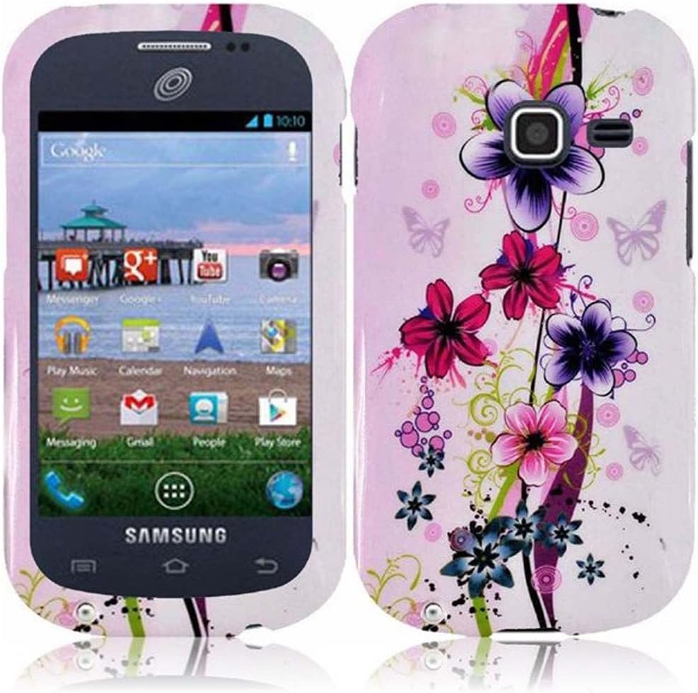 Touching Flower Design Hard Case Cover Premium Protector for Samsung Galaxy Centura S738C / S740C / Galaxy Discover S730G (by Cricket / Net 10 / Tracfone / Straight Talk) with Free Gift Reliable Accessory Pen