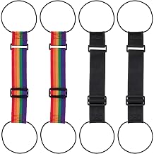 6 Pcs Luggage Connector Straps, Adjustable Luggage Straps for Suitcases, Multi-Use Strong Bungee Elastic Belt Suitcase Strap Travel Accessories for Adding Carry On Bags- Black, Rainbow