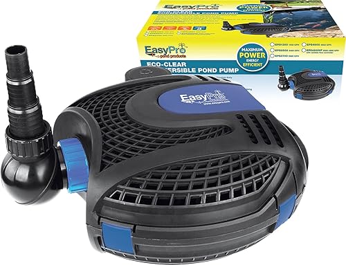 Miniatura 5 de EasyPro Pond Products La bomba sumergible EPS1300 Eco-Clear proporciona la máxima potencia y eficiencia energética. Máximo 1400 GPH. Sin aceite,
