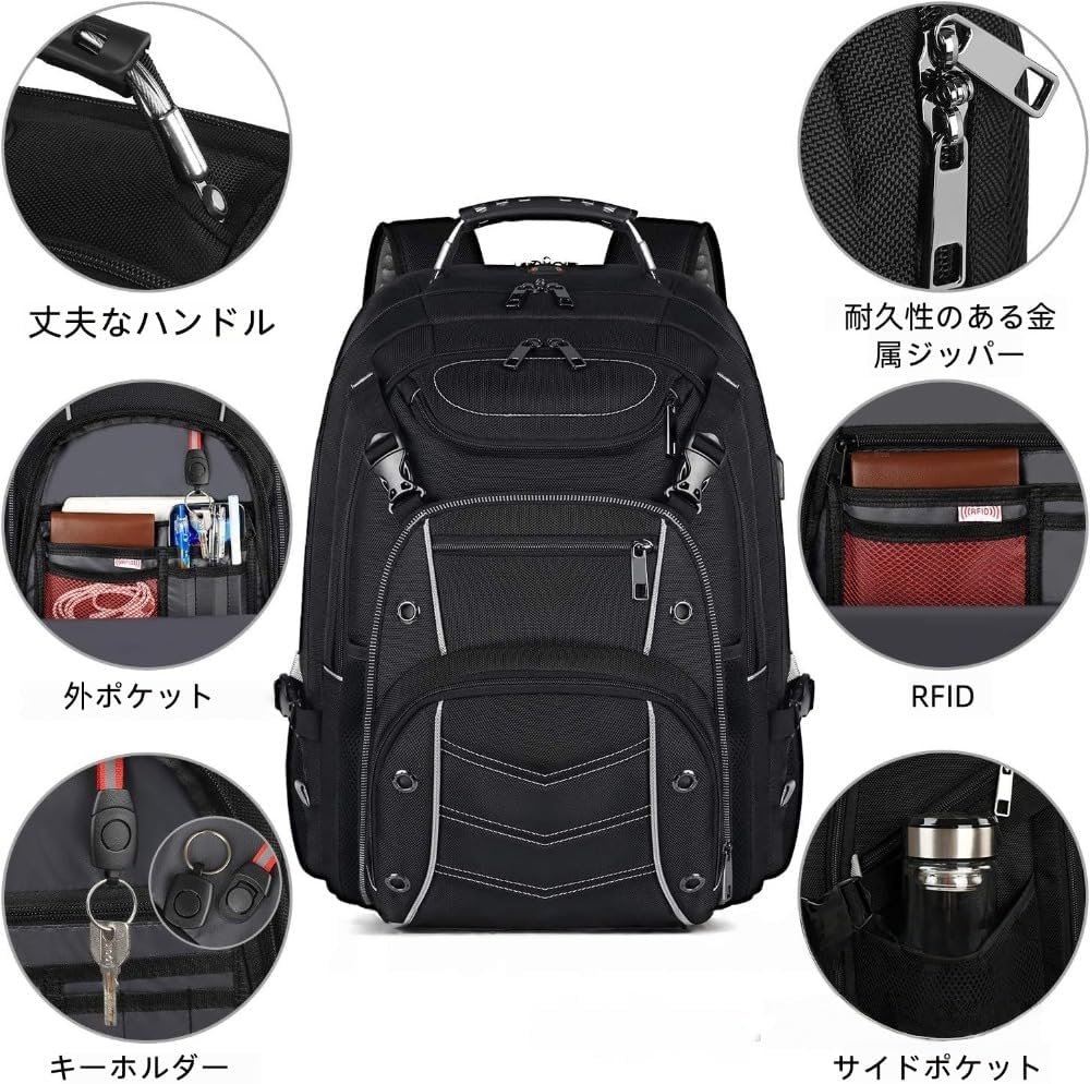 [Lopres] 大容量 多機能バックパック 18.4インチ ノートパソコン対応 アウトドア スポーツ バックパック フットボール