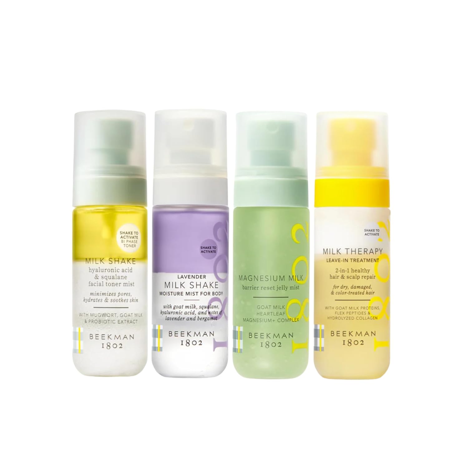 Beekman 1802 Get Misty With It Hydrate & Soothe Bundle - Milk Shake for Face, Hair, and Body