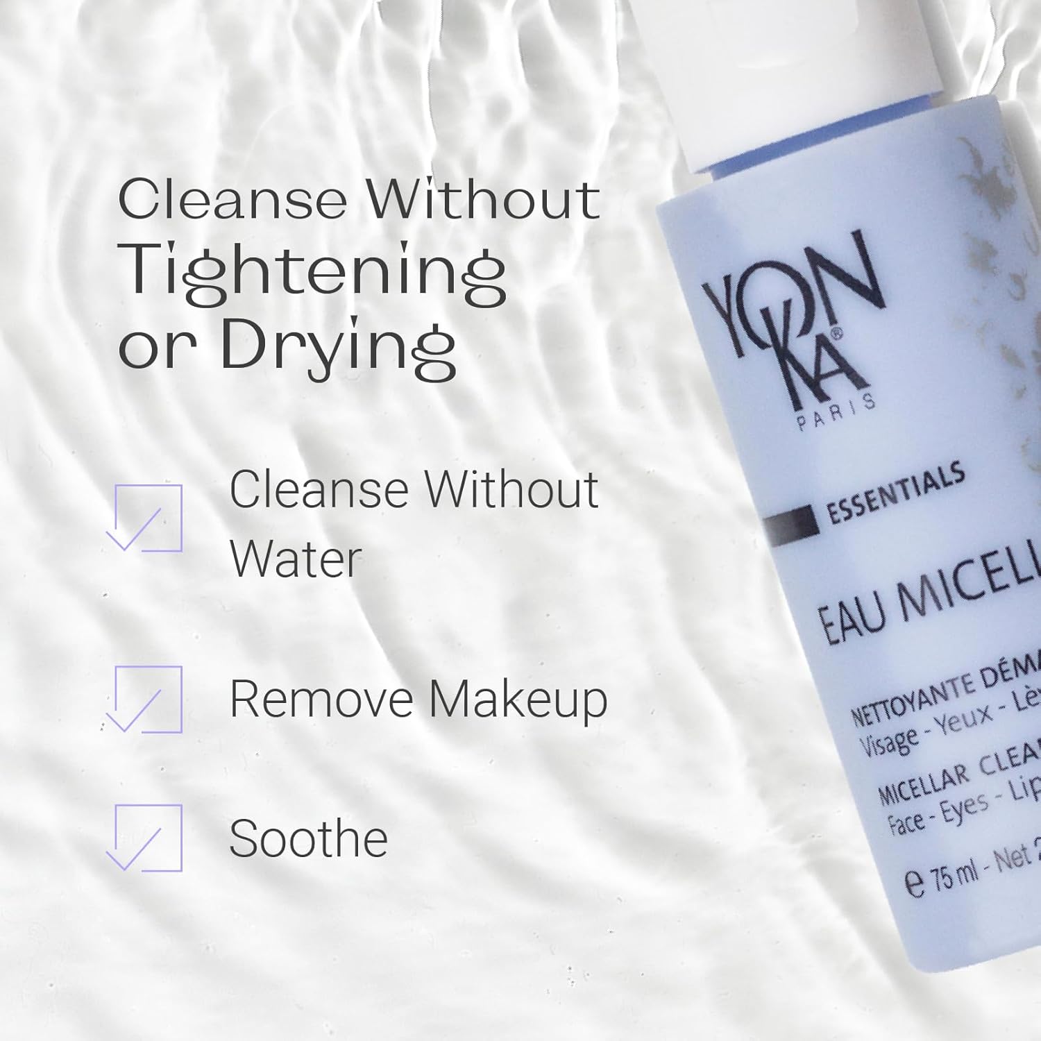 Yonka Eau Micellaire Travel Size | Micellar Water and Cleansing Makeup Remover | Gentle Face Wash with Rose and Chamomile to Remove Impurities and Hydrate | Paraben-Free | 2.53 fl oz - Image 2