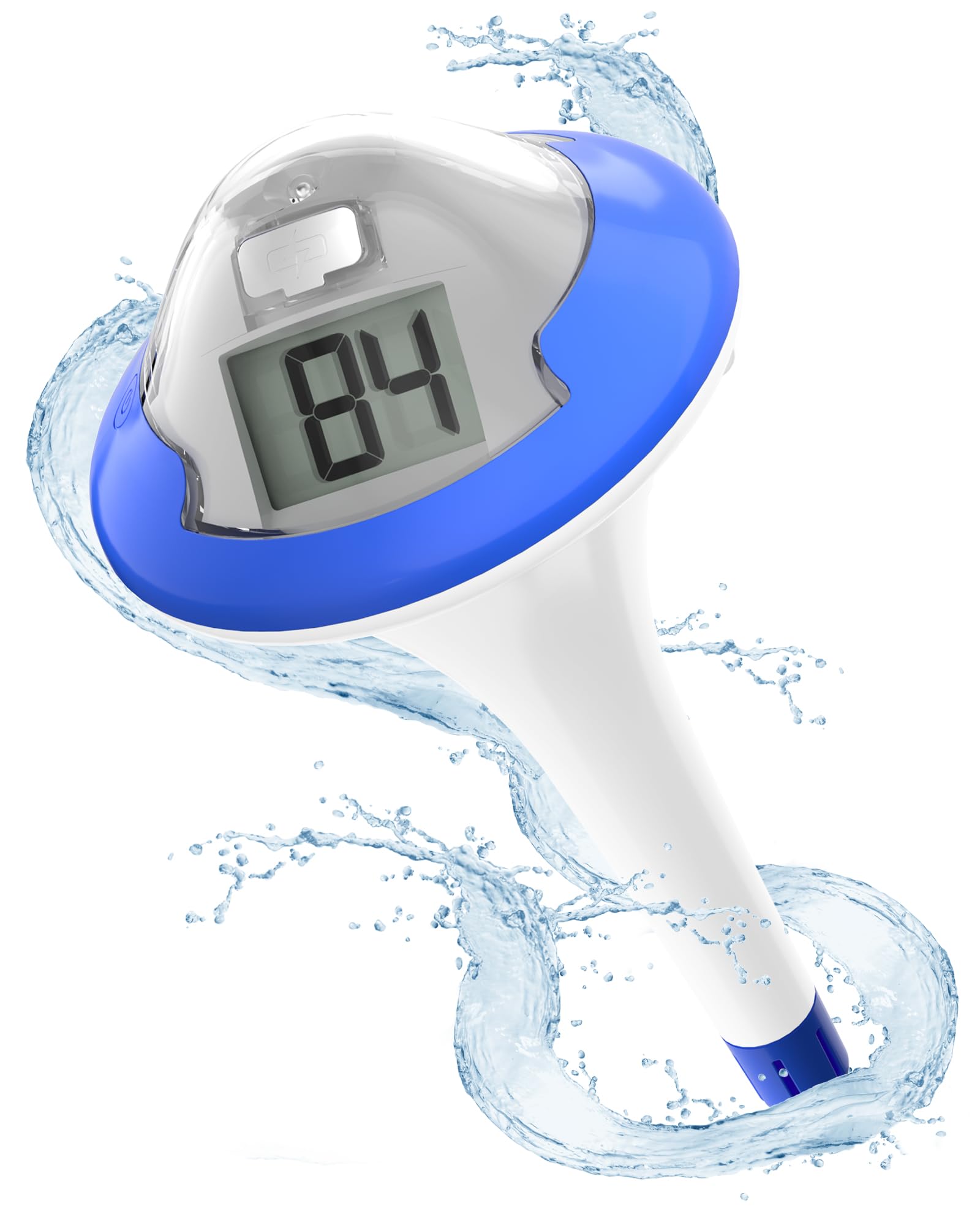 BALDR Thermomètre Piscine Rechargeable - Double Écran Gros Chiffres Pour Piscine, Bain à Remous, Spa, Aquarium