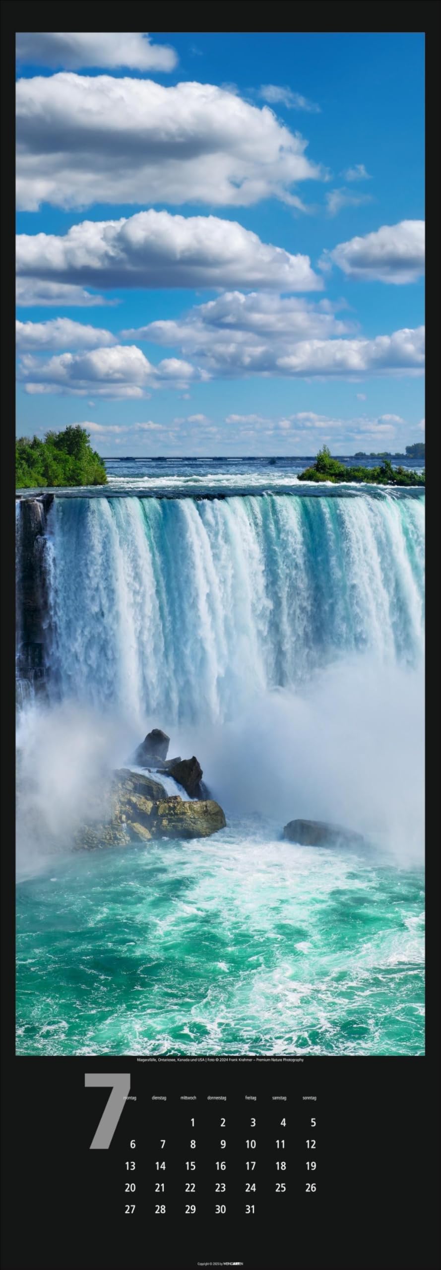 Wasserfälle Kalender 2026: XXL Hochformat mit spektakulären Wasserfällen, fotografiert von international ausgezeichneten Fotografen. Länglicher Kalender mit traumhaften Naturfotos. 34x98 cm Hochformat