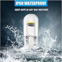 Vista 6 de 30Pack 194 Car LED Light Bulbs, 0.36W 12V T10 6000K Interior Lights, 168 2825 W5W Wedge COB LED Replacement Bulbs, Universal Dashboard Light, Dome