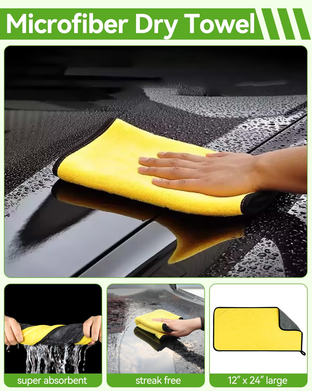 Cepillo de lavado de coche de 62 pulgadas con mango largo, cerdas de microfibra de felpilla, suave con la pintura del coche, 8 unidades