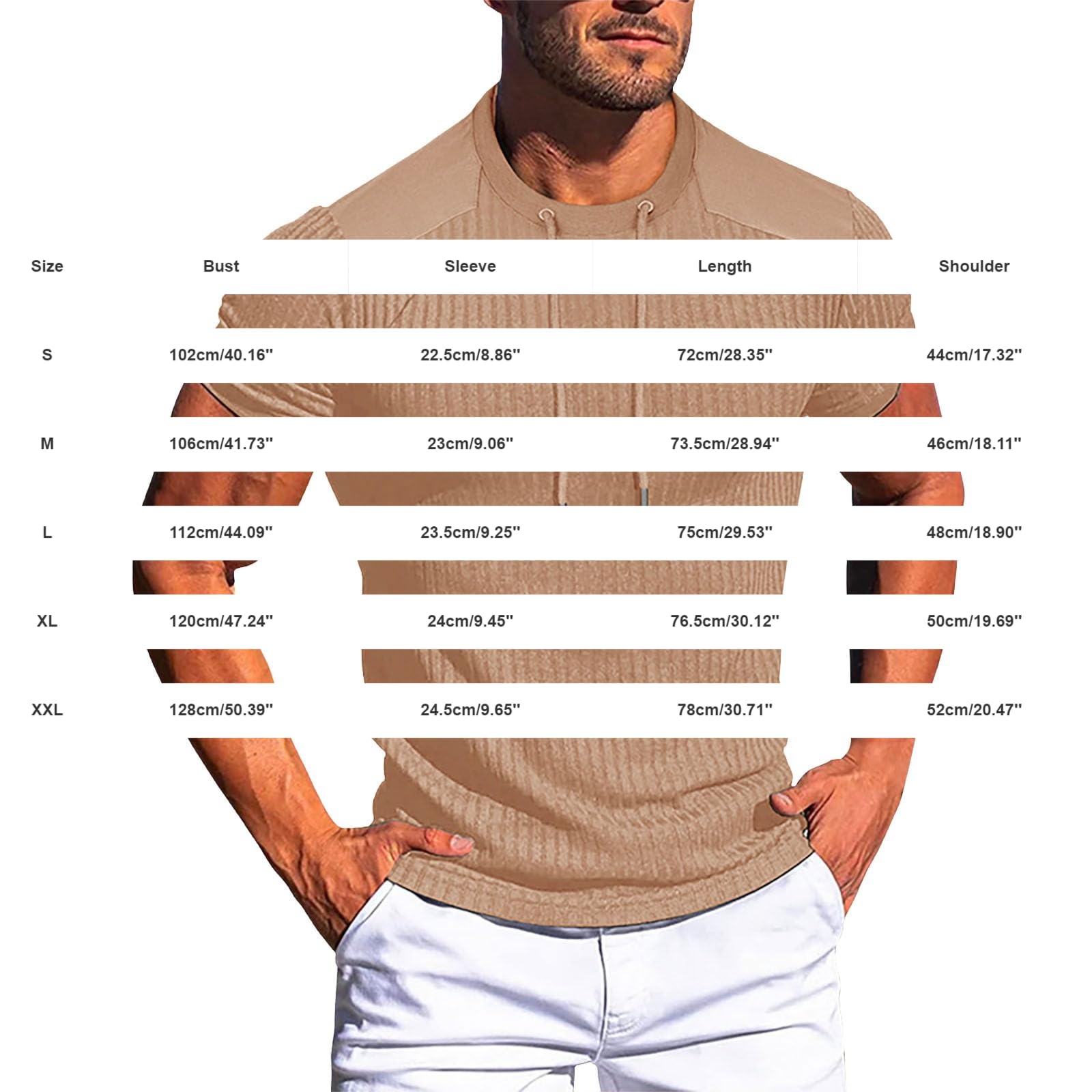 Generico Maglia Uomo Muscolare Maniche Corte Collo Tondo in Cotone A Costine, vestibilità Snella Indumento Sportivo per Allenamenti in Palestra