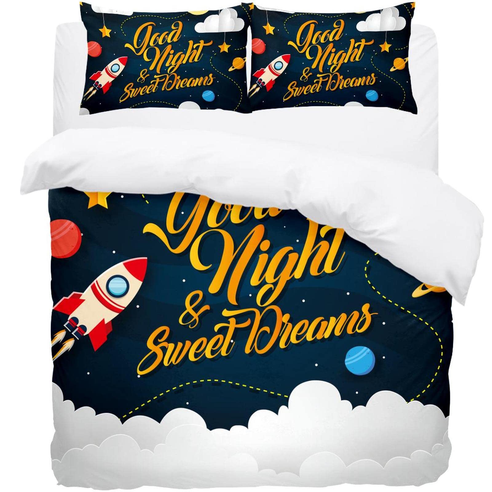 Housse de couette étoiles et espace pour créer un rituel du coucher serein et ludique