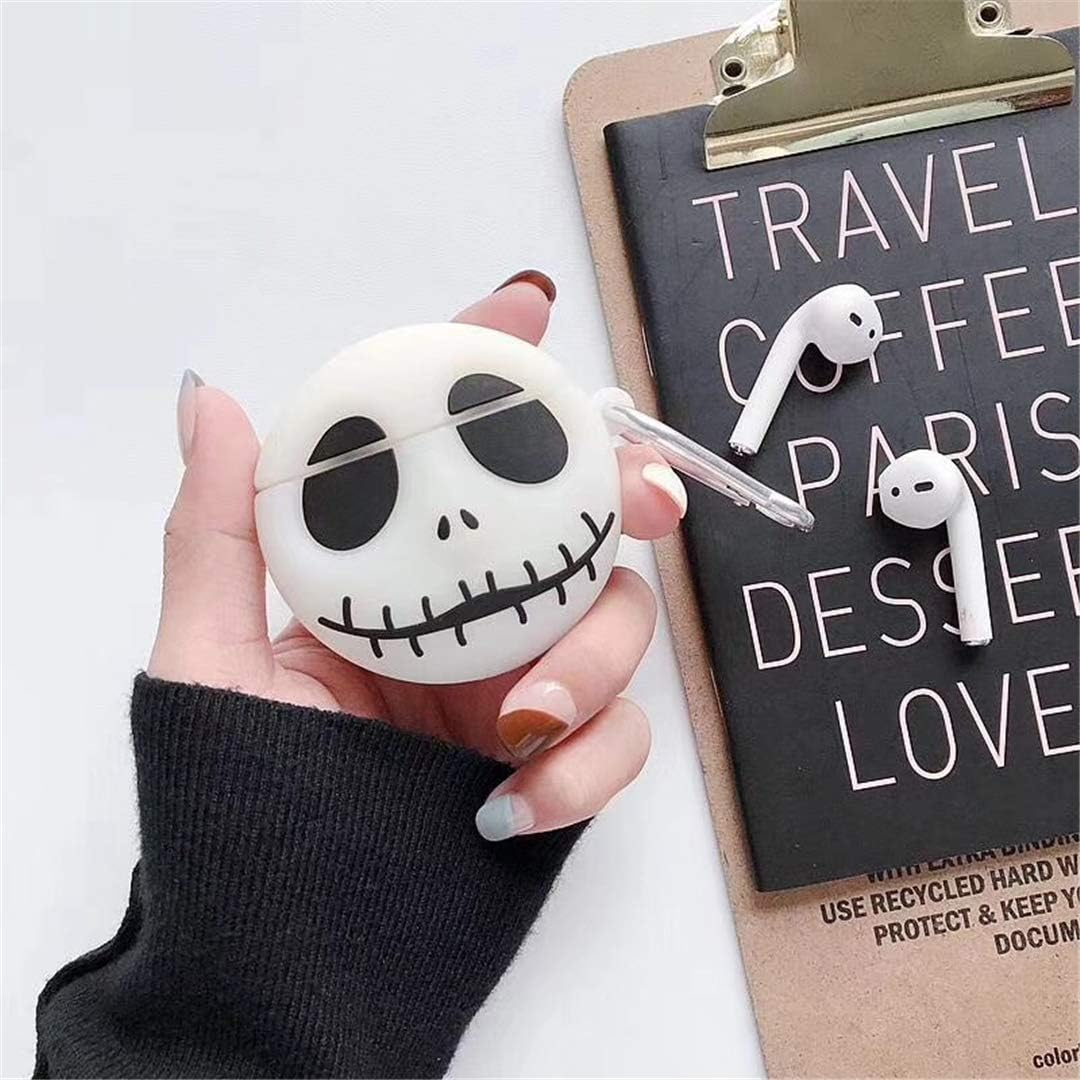 Discount Joyleop(Luminous Skull) Compatible with Airpods 1/ 2 Case Cover, 3D Cute Cartoon Funny Fun Cool Kawaii Fashion Chic, Silicone Airpod Character Design Skin Keychain,Girls Boys Teens, Case for Air pods