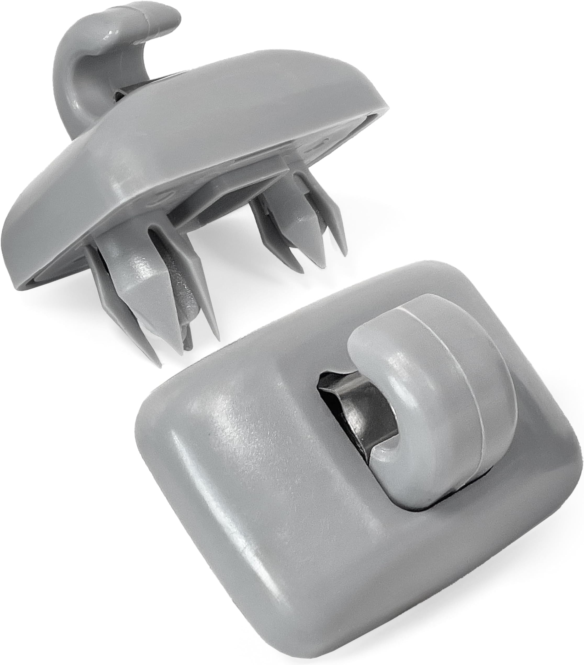 2x Sun Visor Hooks Clips compatible with Audi A1 A3 A4 A5 Q3 Q5 TT RS3-5 2004-2016 – Windscreen visor holder bracket replaces 8U0857562A, 8E0857562, Gray