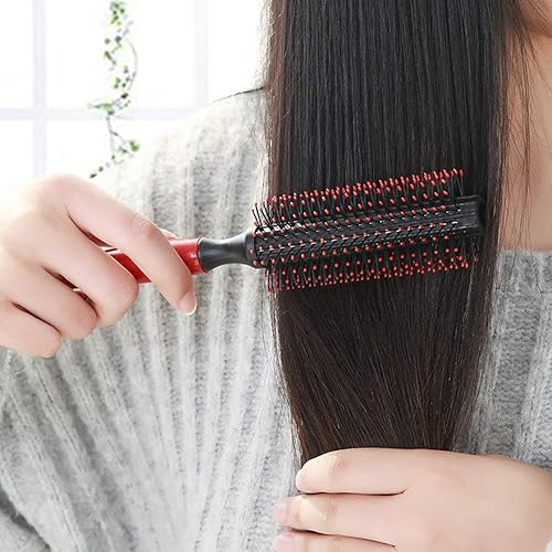 Miniatura 5 de Cepillo de pelo redondo de cerdas suaves, secador de pelo, rodillo de rizado, herramienta de peinado ondulado, mini peine de pelo para mujeres y