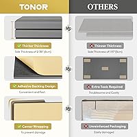 Vista 5 de TONOR 4 PCS Large Acoustic Panel, 23.6″ * 11.8″ * 2.36″ 3D Fiberglass Sound Proof Panel with Full Self-Adhesive, Decorative Echo Absorbing Wall