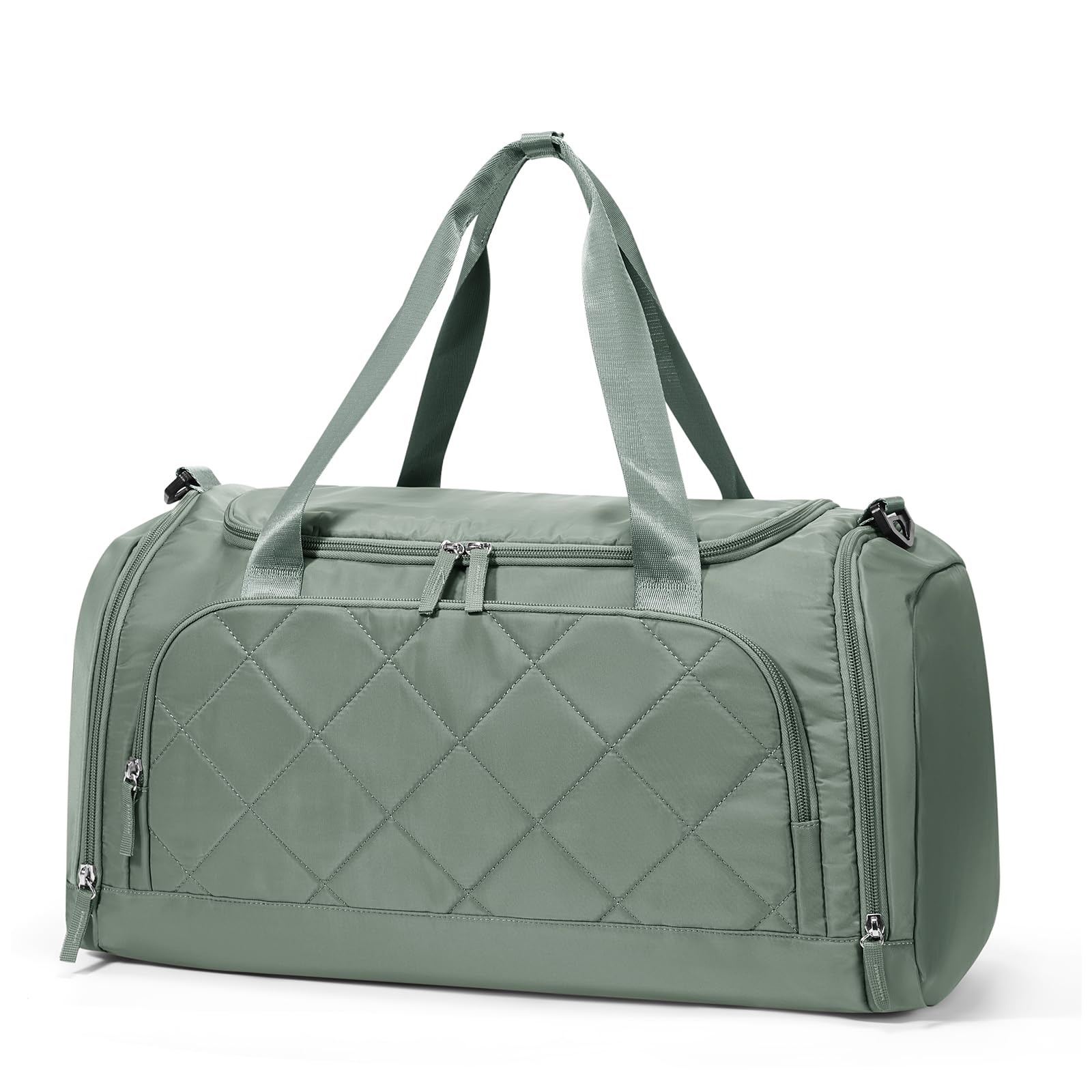 WEPLAN Gym Bag Womens Men Sports Fitness Bags Weekend Overnight Bag Travel Duffle Bags for Women with Shoes Compartment Wet Pocket,Holdall Hospital for Swimming Carry on Hand Luggag,E4-Army Green