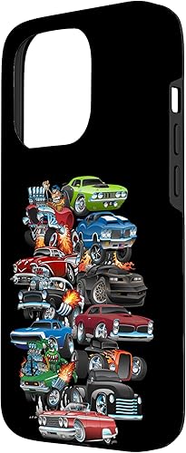 Vista 32 de Funda para iPhone 13 Hotrods, autos clásicos, coches musculosos y carros de carreras