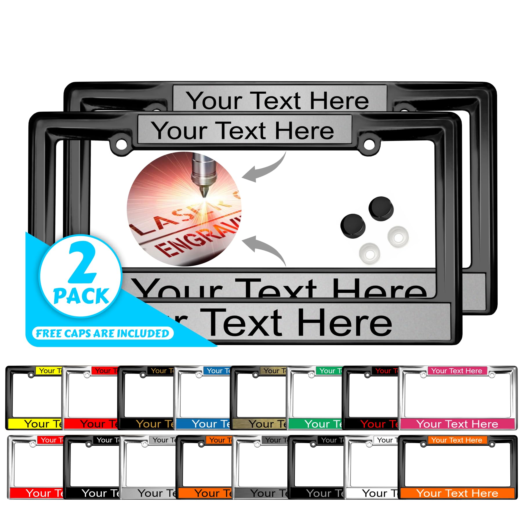 Custom Personalized Heavy Duty Metal Laser Engraved Car License Plate Frame wit - Picture 59 of 113