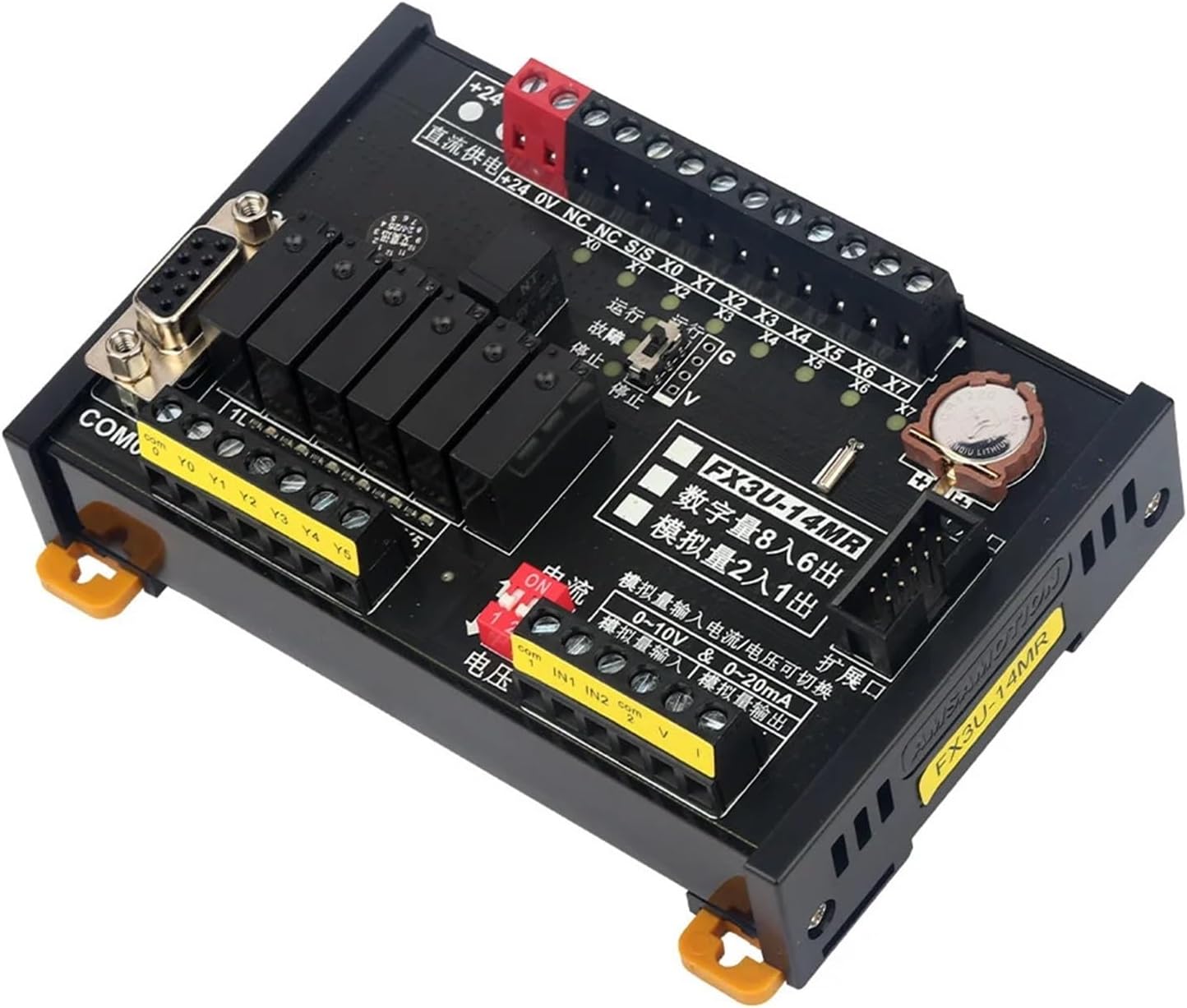 FX3U-14MR Board Relay Digital 8I 6O Analog 2I 1O RS232 Replace Programmable Logic Controller