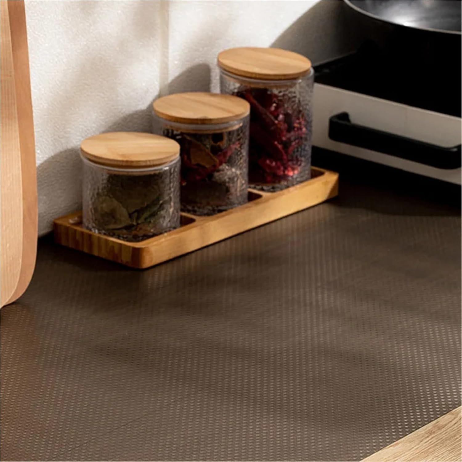 Shelf Liners Translucent PEVA Non Slip Drawer Mat Shelf Cover Kitchen Refrigerator Waterproof Cabinet Pad Table Placemat Oil-Proof Liners(White 60x150cm)