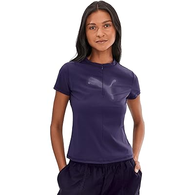 PUMA Dare To Slim Fit Half Zip Graphic Tee deep plum