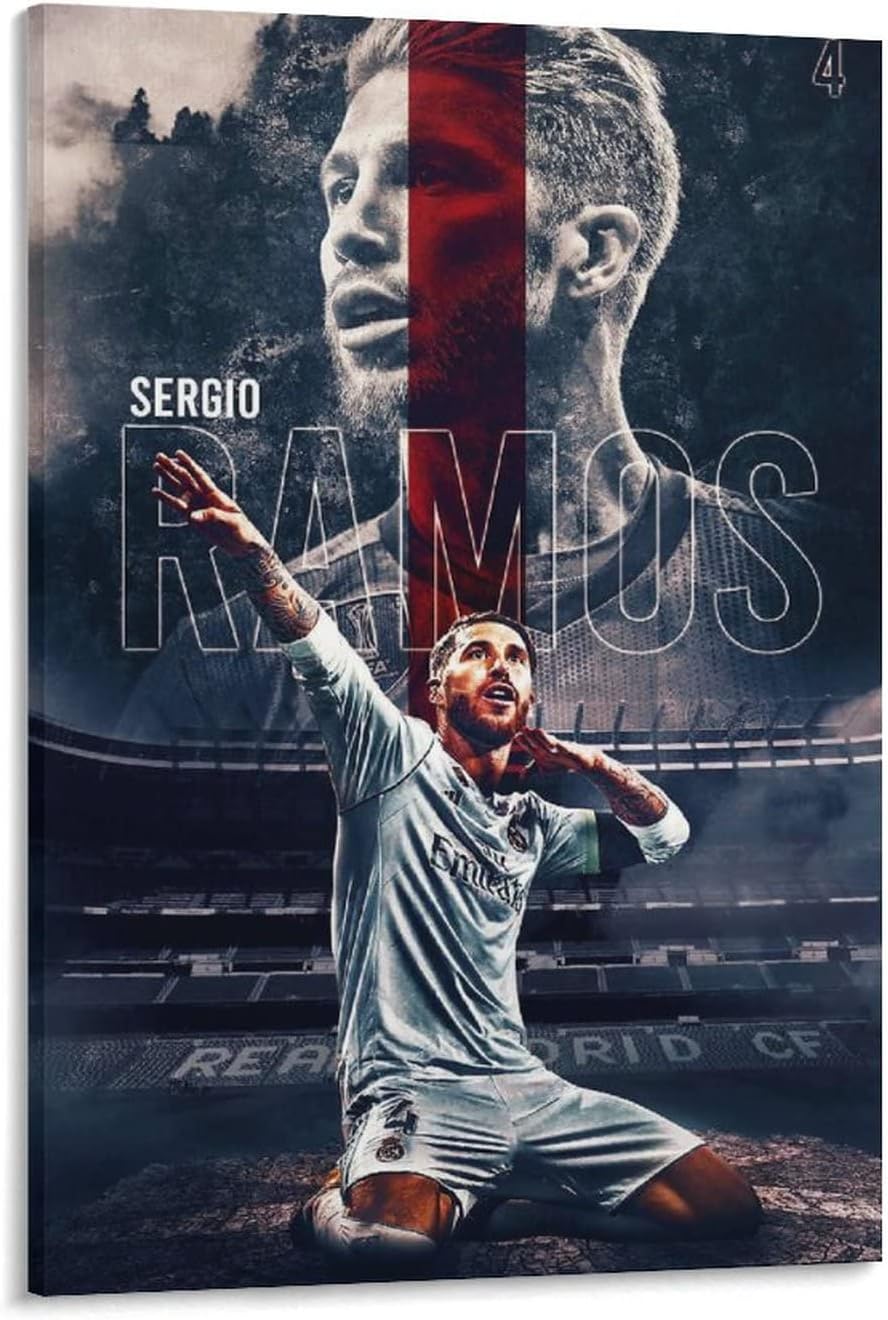Amazon アートパネルセルヒオ ラモス写真壁飾りサッカーポスター アートパネル ポスター キャンバスウォールアート現代 印刷 版画 壁掛け 壁の絵 部屋飾り08x12inch x30cm ウォールステッカー オンライン通販