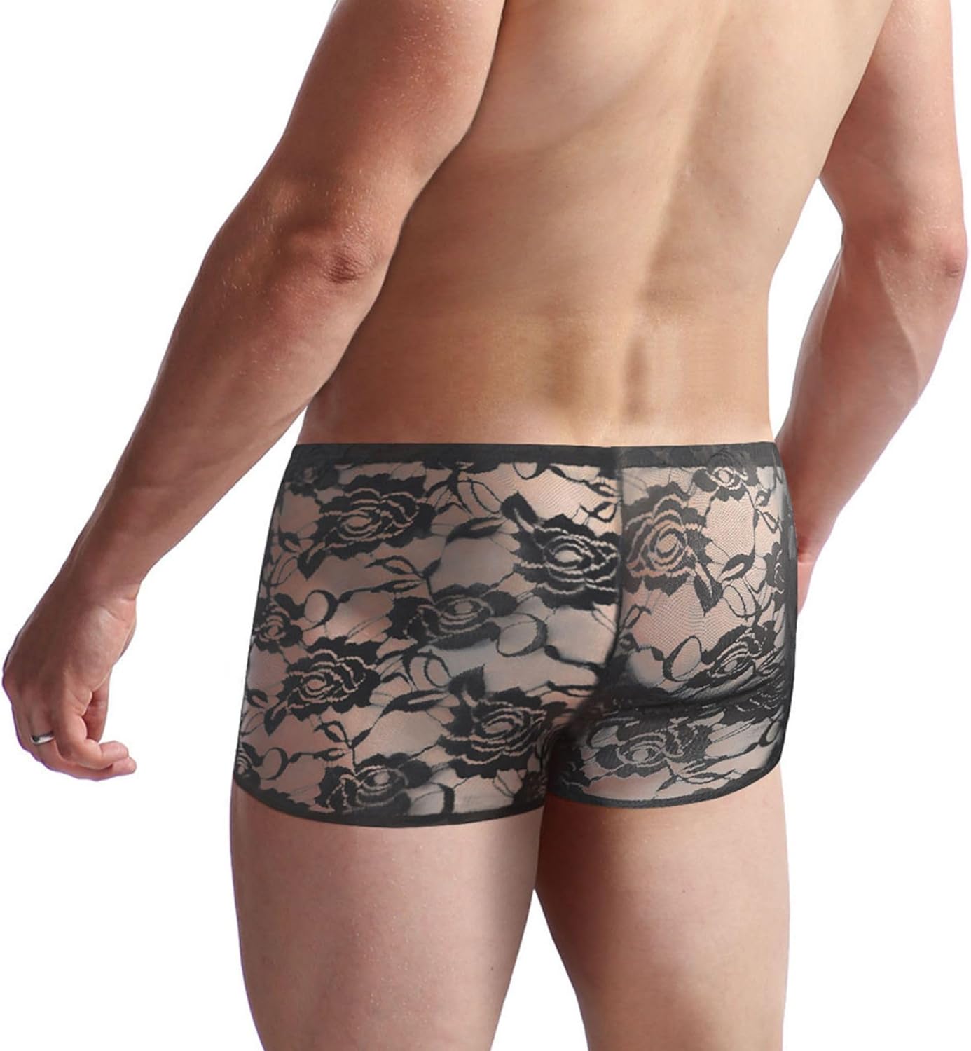 Men's Lace Boxers Underwear Seamless Lace Design with Low Waist Sexy and Comfortable Mens Under Panties - Image 4