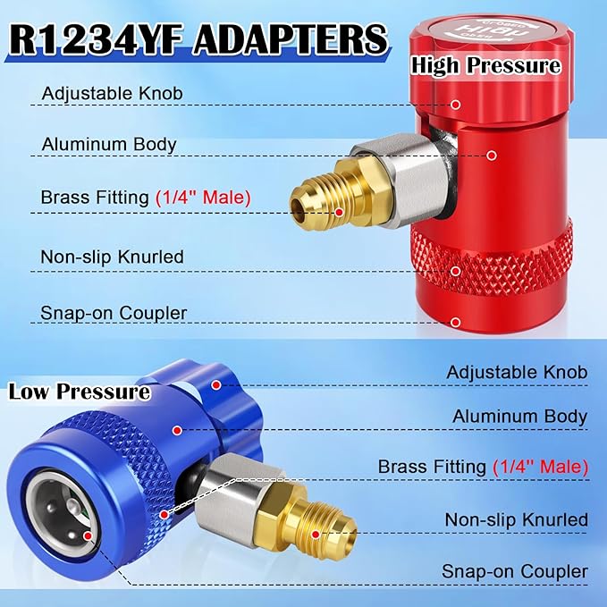 Kit Adaptador R1234yf, Acopladores de Alta y Baja Presión miniatura 2