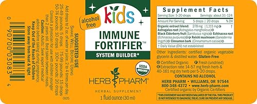 Miniatura 2 de Herb Pharm Fórmula de hierbas líquida de fortalecimiento inmunológico sin alcohol para niños 1 onza