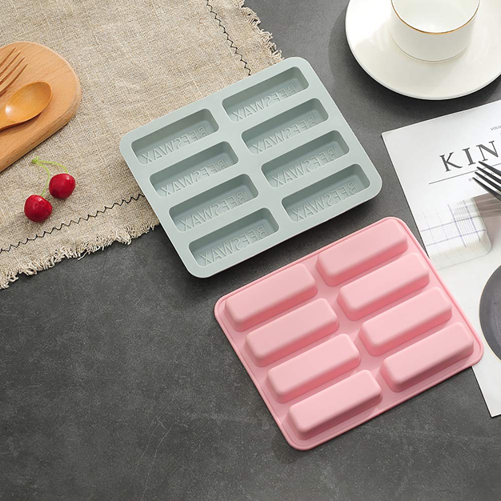 Lot de 2 Moules Rectangulaires en Silicone 8 Cavités, Moule en Silicone pour Barres énergétiques Et Céréales