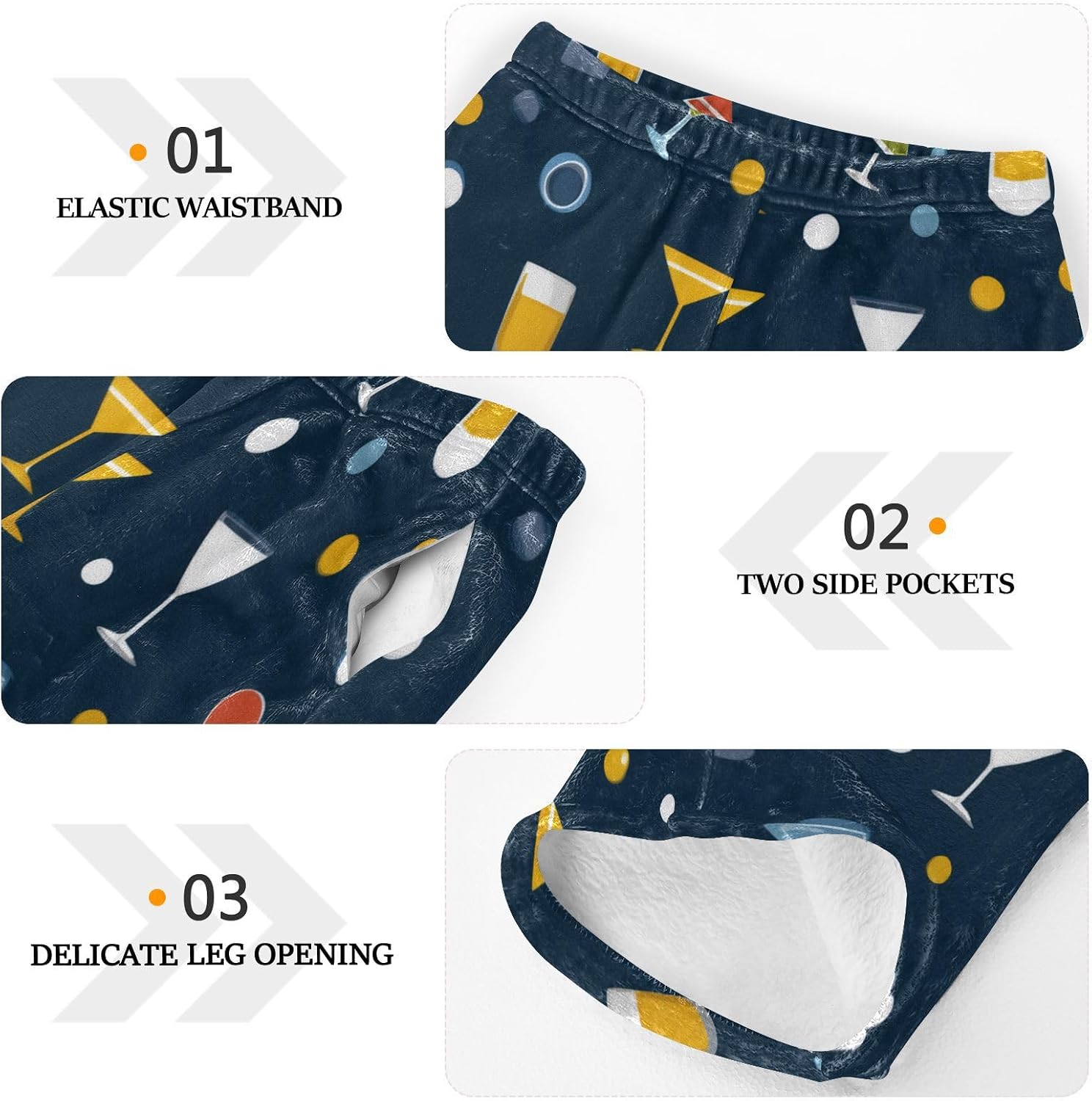 Cute Beer Dot Pattern Boys Pants for Kids Fleece Bottoms Long Jogger Pants Trousers with Pockets Size 6-14Y