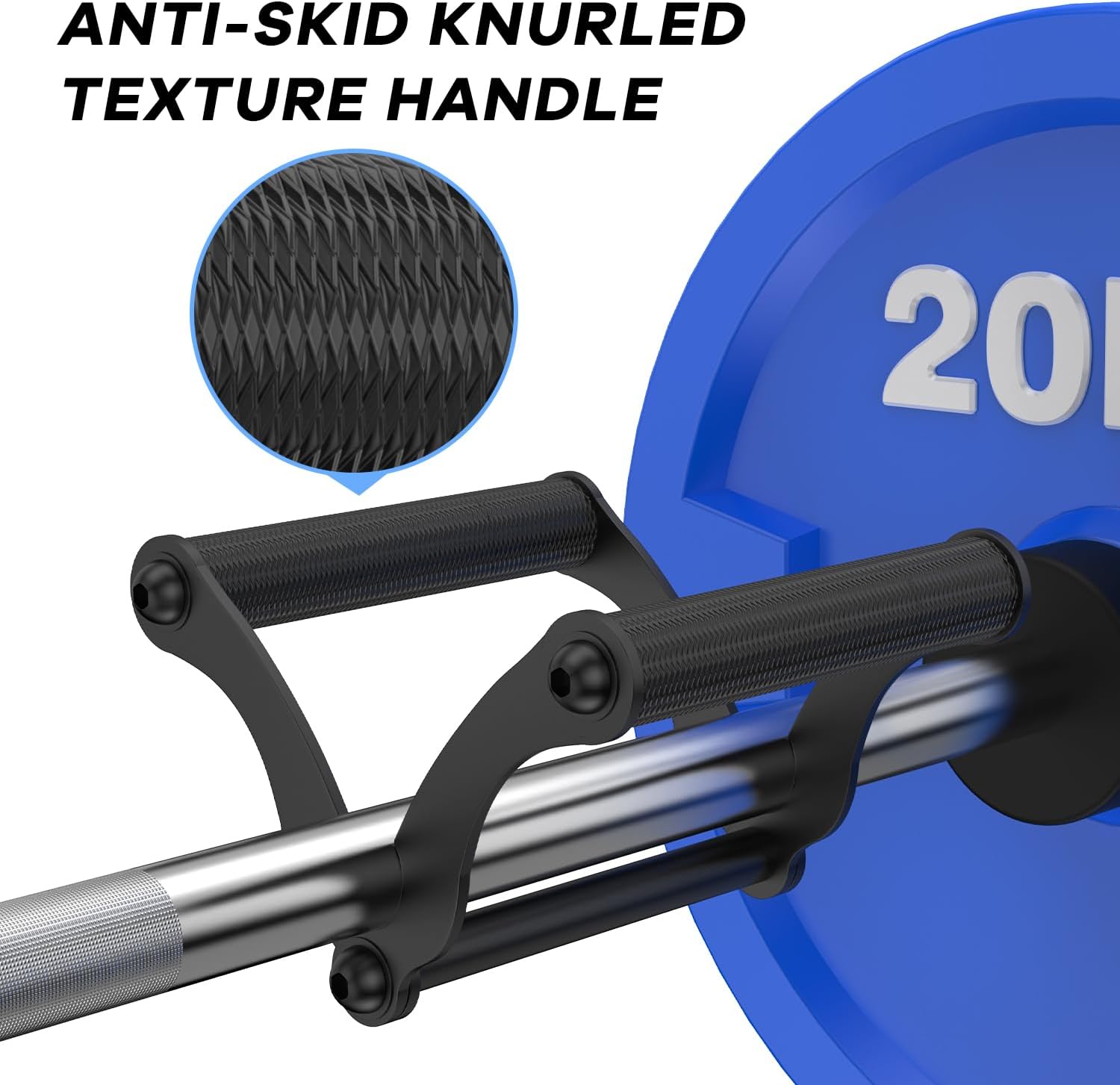 V Bar Landmine Handle Attachment for Barbell Bars, Solid Double D Row Landmine Handle Attachment, T Bar Row Handle with Non-Slip knurling Grips for Olympic Strength Training Bars
