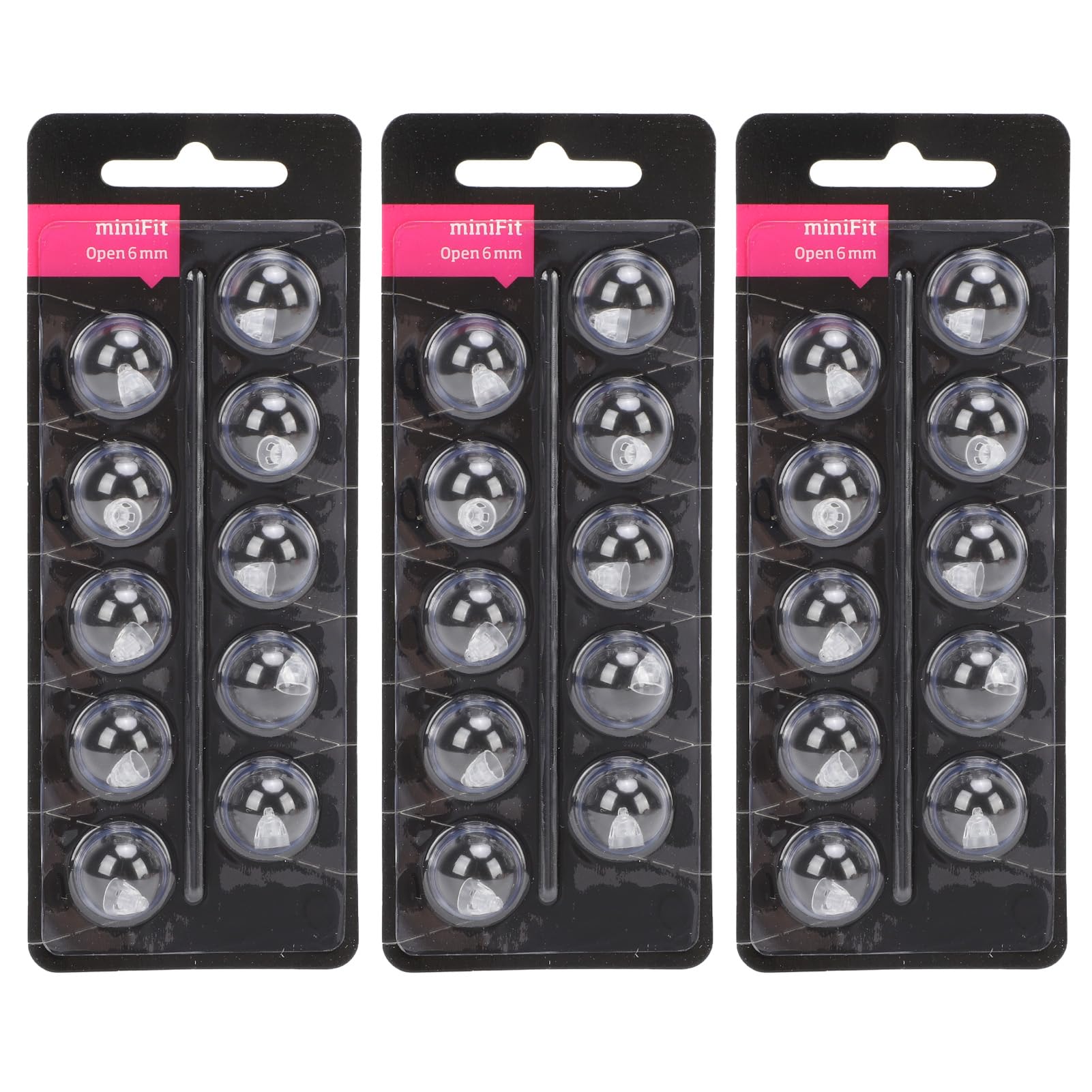 Muiltvoe 30pcs Sound Aids Replacement Domes for MiniFit Double Vent Single Layer Anti Static Silicone Open Domes PES A02 (5mm)