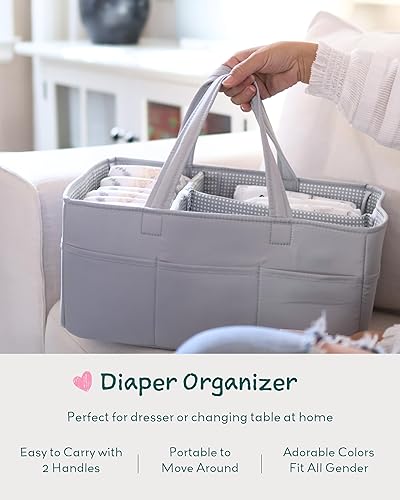 Miniatura 59 de Lily Miles Organizador de pañales para bebé, bolsa organizadora para artículos esenciales para bebé, cesta de baby shower, imprescindible para el