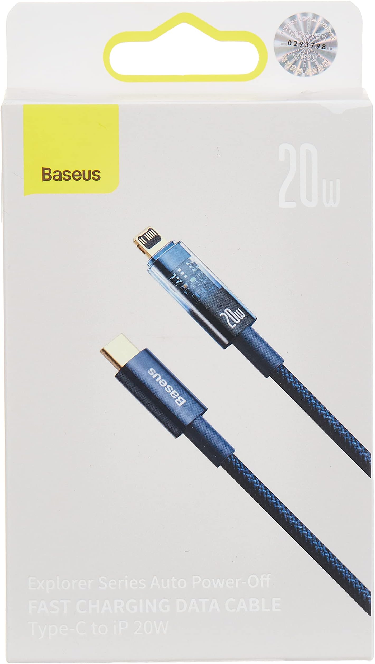 BaseusExplorer,USB-C to Lightning Cable, 20W, 2m (Blue)