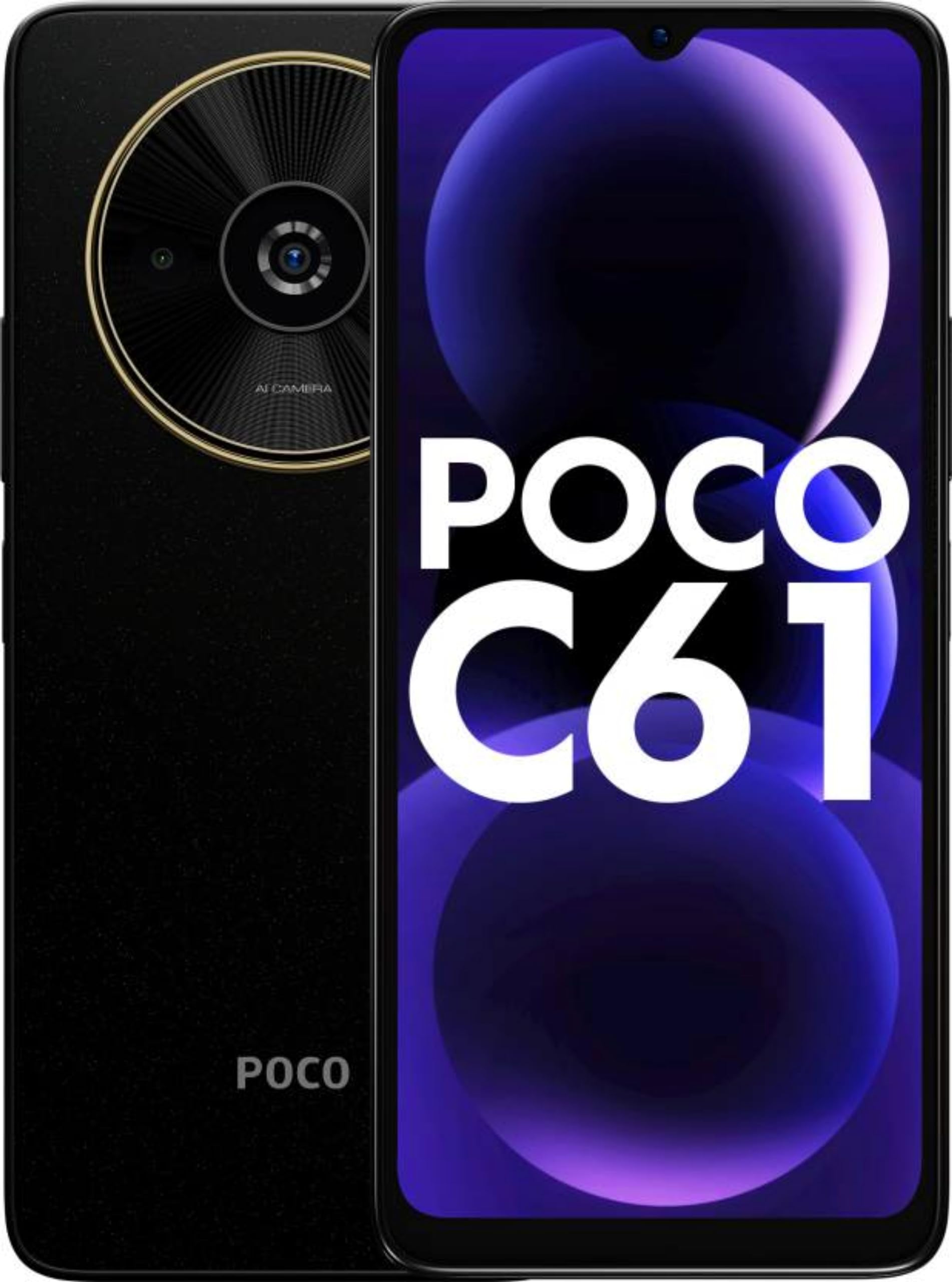 POCO C61 4GB+128GB 黒 POCO C61 (Diamond Dust Black, 6GB RAM, 128GB Storage)| Expandable