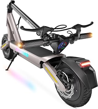 ECOROAD Electric Scooter for Adults, 800W Motor 25MPH & 25-35 Miles Range, 330LBS Load Capacity, Pneumatic Off-Road Tires, APP Control with RGB Lights