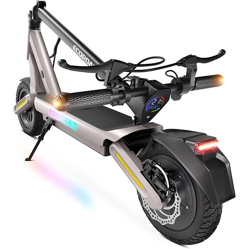 ECOROAD Electric Scooter for Adults, 800W Motor 25MPH & 25-35 Miles Range, 330LBS Load Capacity, Pneumatic Off-Road Tires, APP Control with RGB Lights