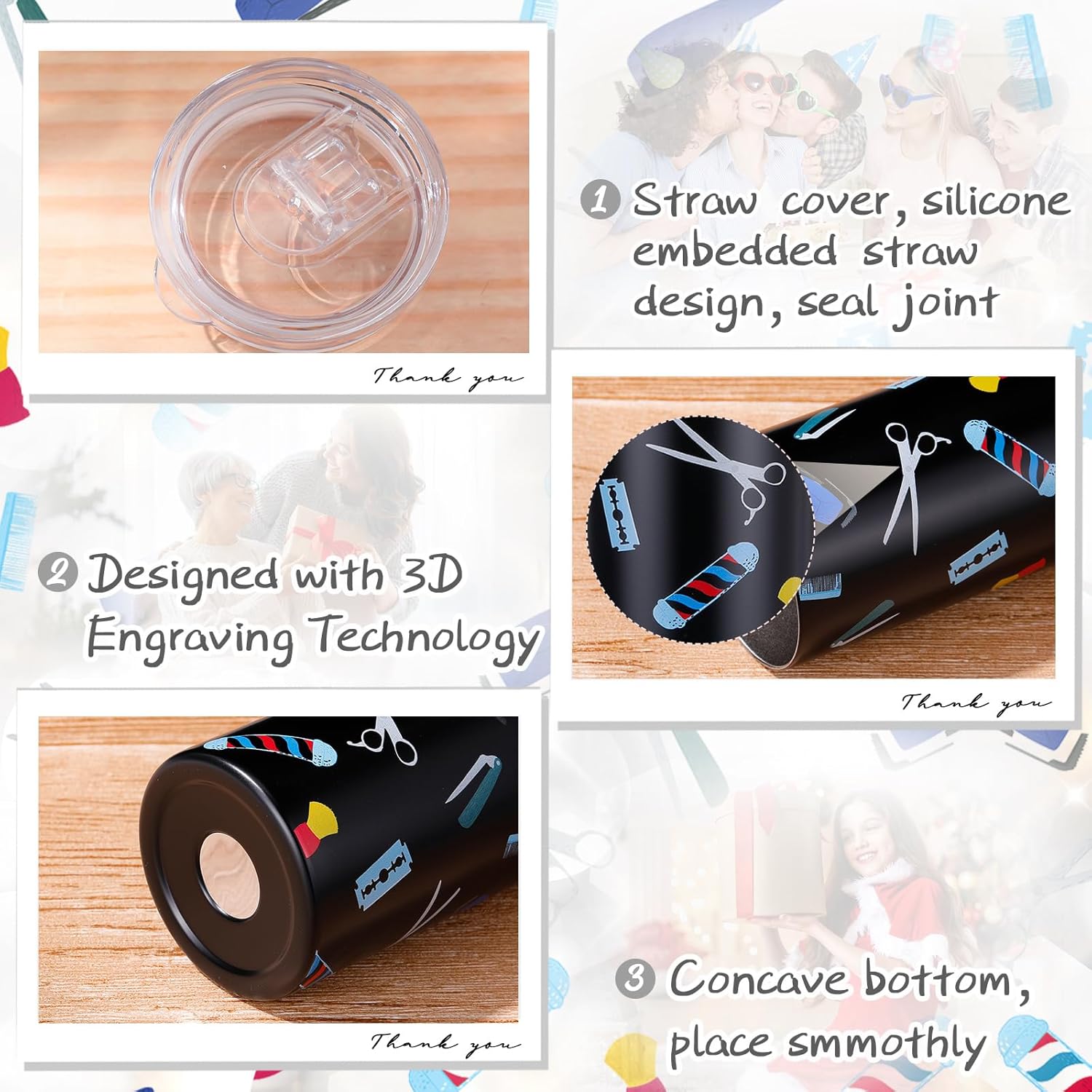 Umigy 2 Pcs Hairdresser Graduation Gifts for Women Hair Stylist Tumbler and Novelty Barber Socks 20 oz Stainless Steel Tumbler with Lids and Straw for Hairdresser Cosmetology Female Gifts Ideal - Image 3