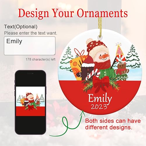 Miniatura 2 de Adornos de Navidad personalizados 2023, adornos de Navidad familiares personalizados con nombre para árbol de Navidad, lindos renos de Papá Noel,