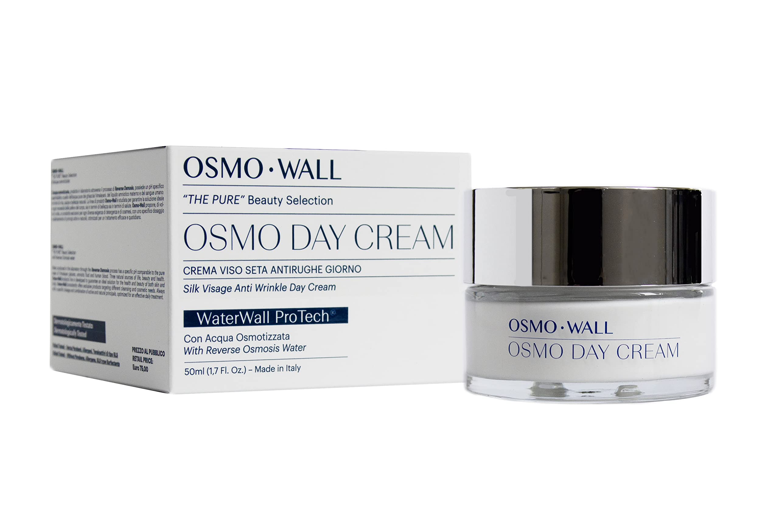 Osmowall OSMO DAY CREAM Crema Viso Idratante Antirughe effetto seta. Idratazione profonda, contrasta la formazione delle rughe. Unisex - 50 ml